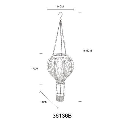 Globo - Підвісна прикраса на сонячній батареї 20xLED/0,5W/3V IP44 літаюча куля