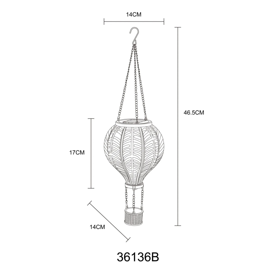 Globo - Підвісна прикраса на сонячній батареї 20xLED/0,5W/3V IP44 літаюча куля