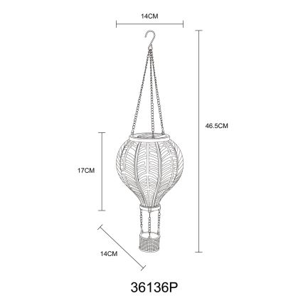 Globo - LED Підвісна прикраса на сонячній батареї 20xLED/0,5W/3V IP44 літаюча куля
