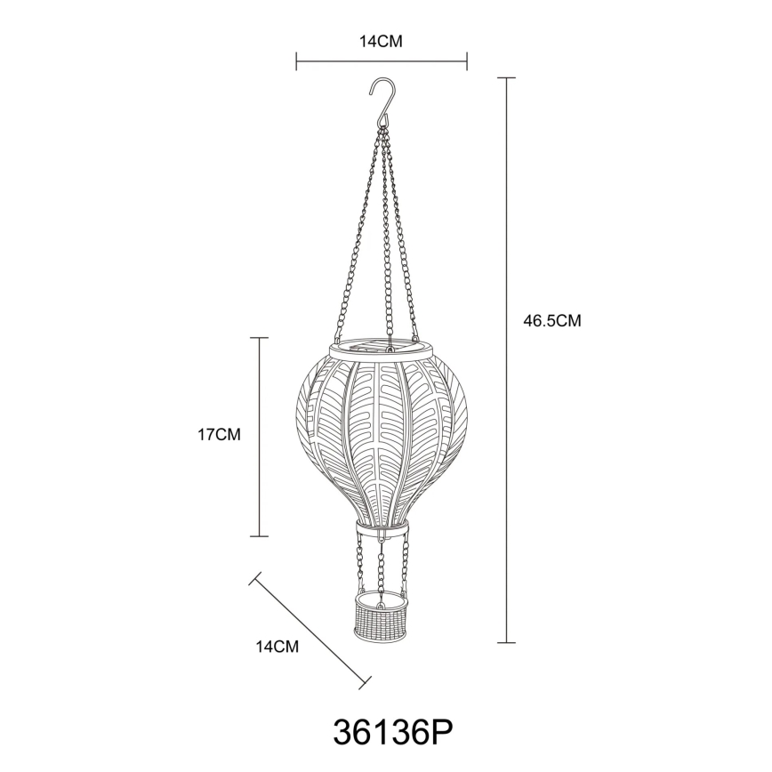 Globo - Светодиодное подвесное украшение на солнечной батарее 20xLED/0,5W/3V IP44 летающий шар