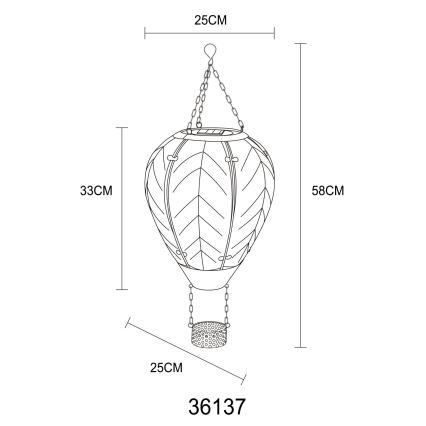 Globo - LED Підвісна прикраса на сонячній батареї 24xLED/0,2W/3V IP44 літаюча куля