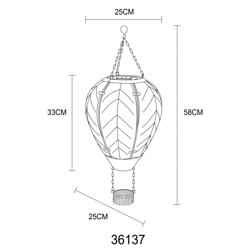 Globo - LED Підвісна прикраса на сонячній батареї 24xLED/0,2W/3V IP44 літаюча куля