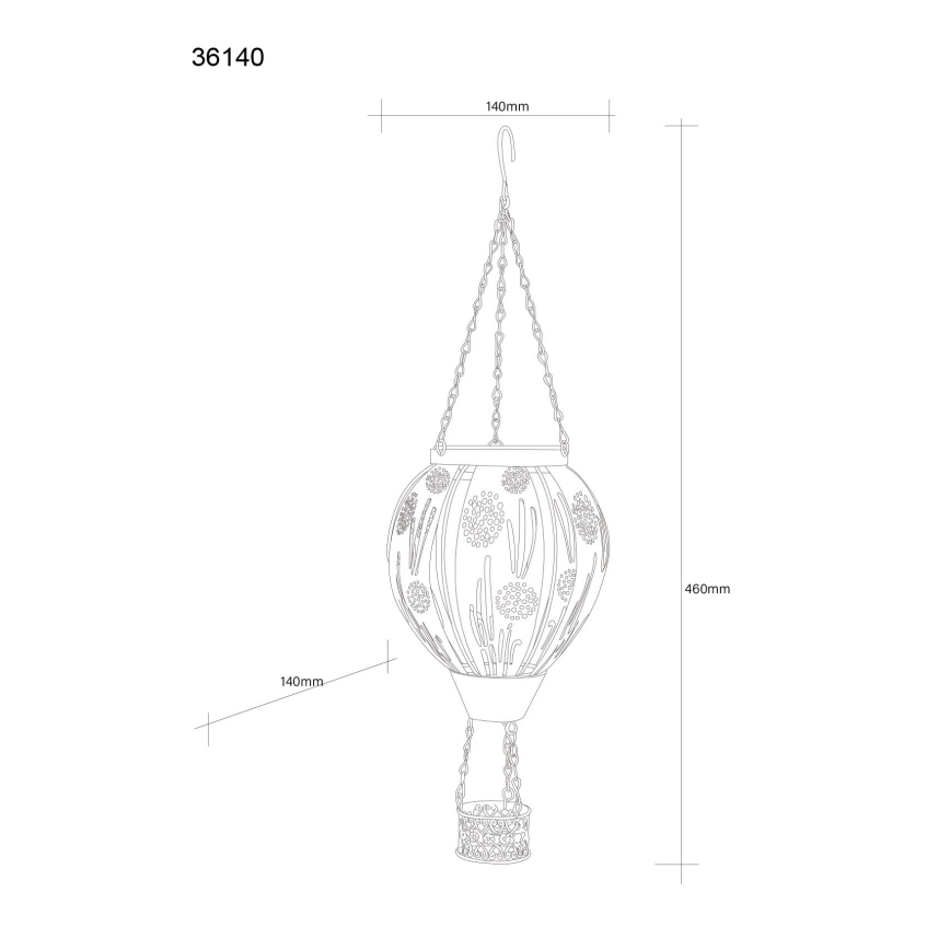 Globo - Підвісна сонячна декоративна світлодіодна лампа 12xLED/0,02W/3V IP44 300 mAh літаюча куля