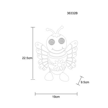 Globo - LED сонячний світильник 104xLED/3V IP44 300 mAh бджола