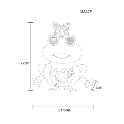 Globo - LED сонячний світильник 104xLED/3V IP44 300 mAh у формі жаби