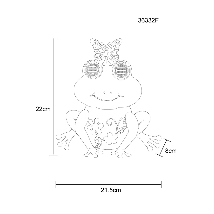 Globo - LED сонячний світильник 104xLED/3V IP44 300 mAh у формі жаби