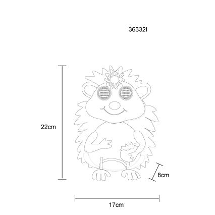 Globo - LED сонячний світильник 104xLED/3V IP44 300 mAh їжачок