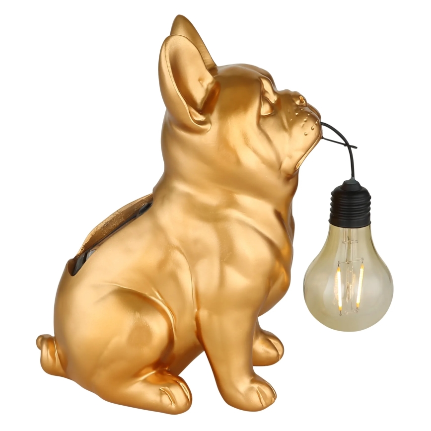 Globo - солнечный светильник LED/3 В, IP44, 300 мА·ч, в виде золотой собаки