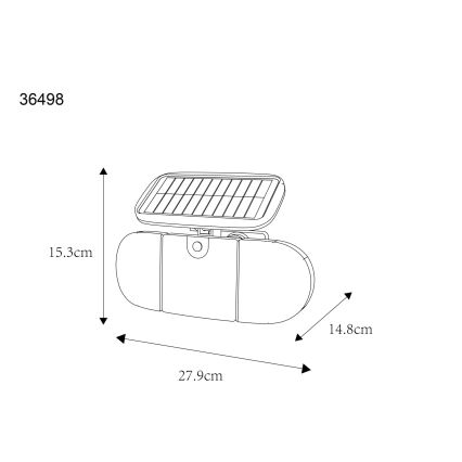 Globo - солнечный LED-светильник с датчиком, 3,7V IP44 2000 mAh
