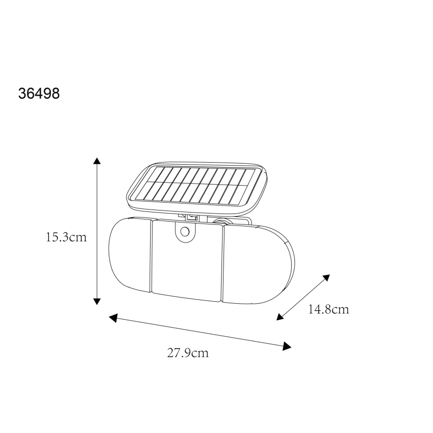 Globo - солнечный LED-светильник с датчиком, 3,7V IP44 2000 mAh
