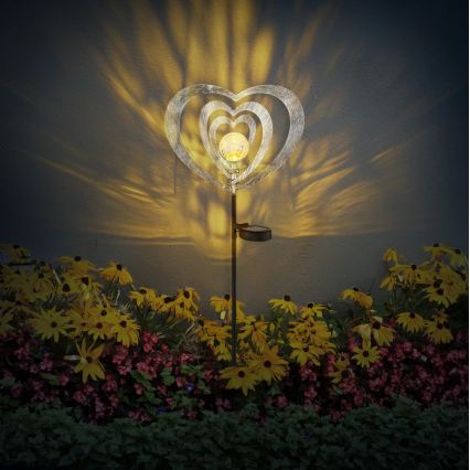 Globo - LED солнечный светильник LED/3V IP44 300 mAh серебряное сердце