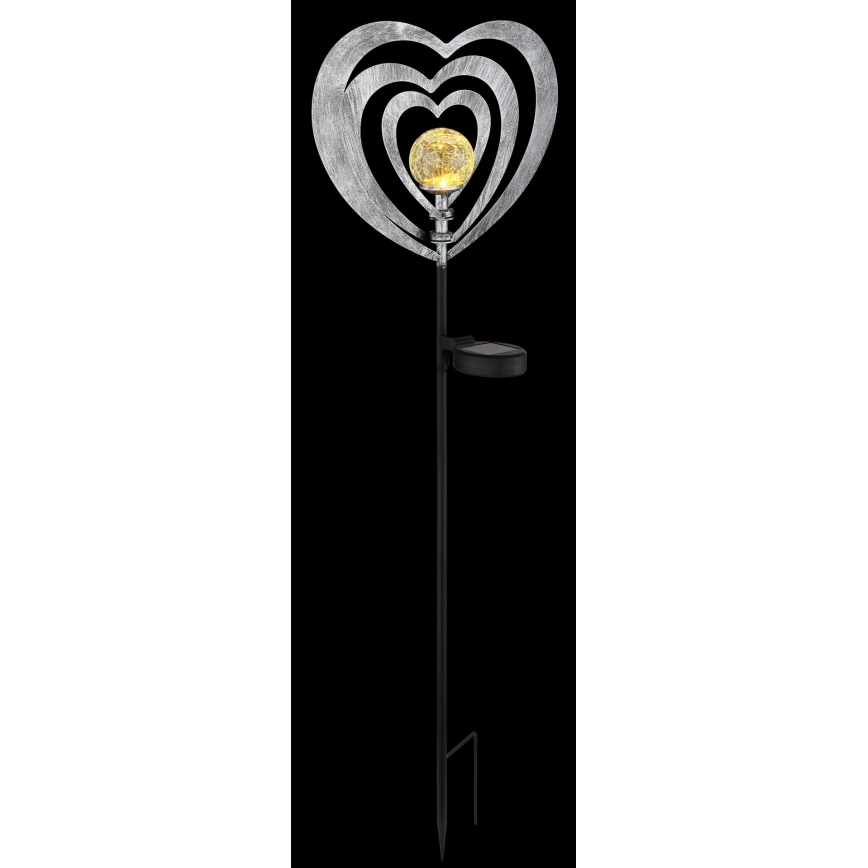Globo - LED солнечный светильник LED/3V IP44 300 mAh серебряное сердце