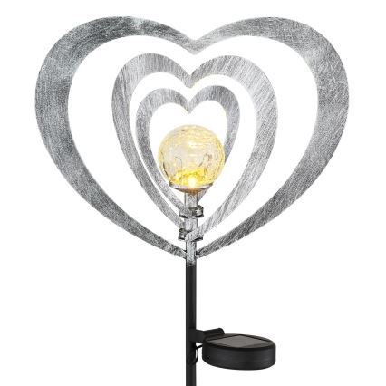 Globo - LED сонячний світильник LED/3V IP44 300 mAh срібне серце