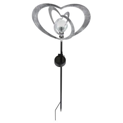 Globo - LED сонячний світильник LED/3V IP44 300 mAh срібне серце