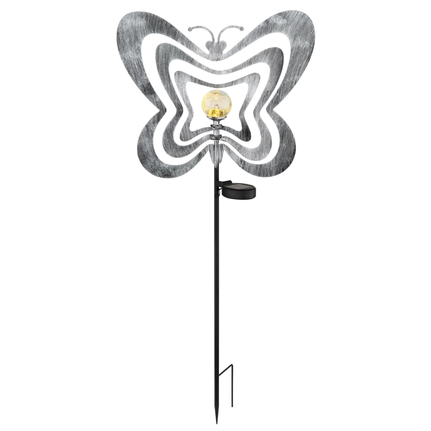 Globo - LED сонячний світильник LED/3V IP44 300 mAh, срібний метелик