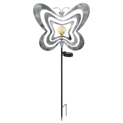 Globo - светодиодный солнечный светильник LED/3V IP44 300 mAh серебристая бабочка