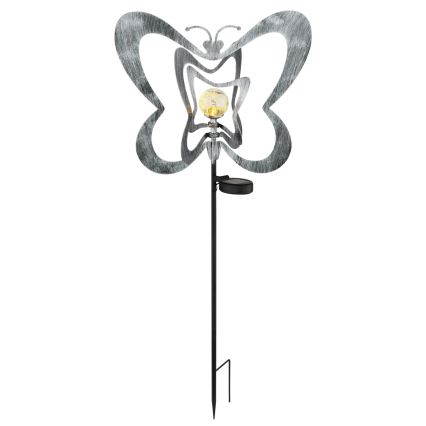 Globo - светодиодный солнечный светильник LED/3V IP44 300 mAh серебристая бабочка