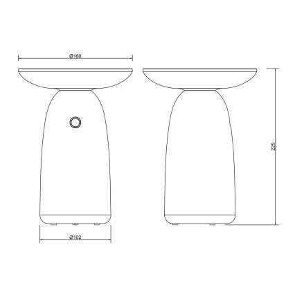 Globo - Світлодіодна сонячна сенсорна лампа з регулюванням яскравості LED/10W/3,7V IP54 3600 mAh чорна