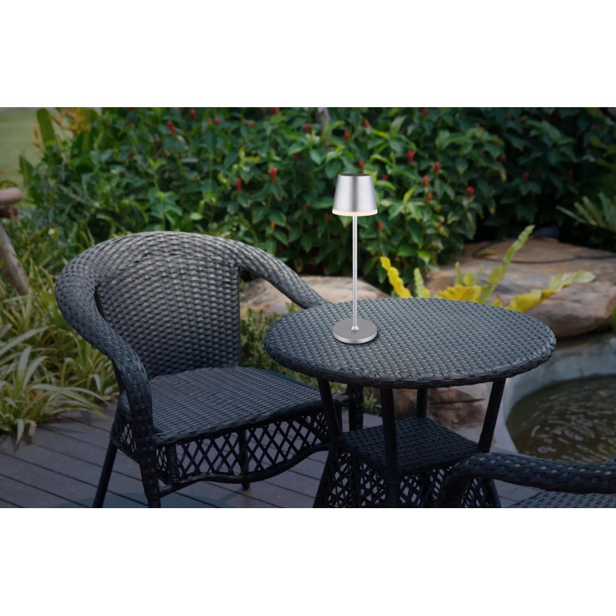 Globo - Светодиодный светильник на солнечной батарее LED/0,6W/3V 3000K IP44 1200 mAh матовый хром