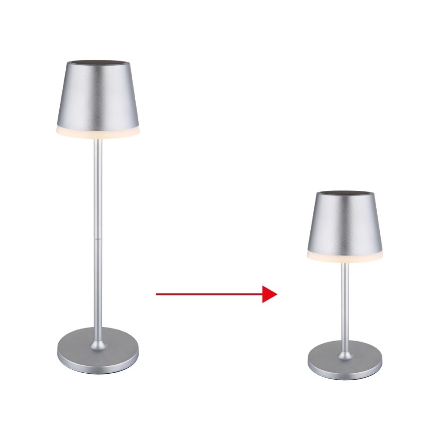 Globo - Светодиодный светильник на солнечной батарее LED/0,6W/3V 3000K IP44 1200 mAh матовый хром