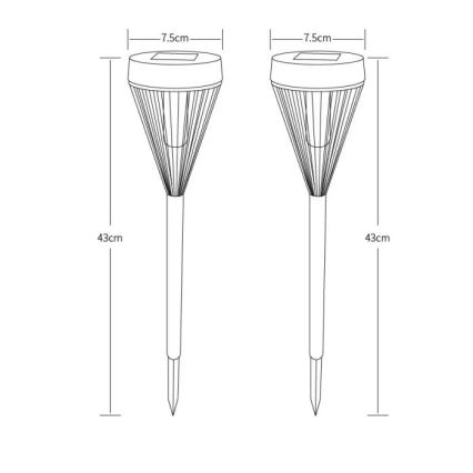 Globo - НАБОР 2x Светодиодный светильник на солнечной батарее LED/0,1W/1,2V IP44 300 mAh