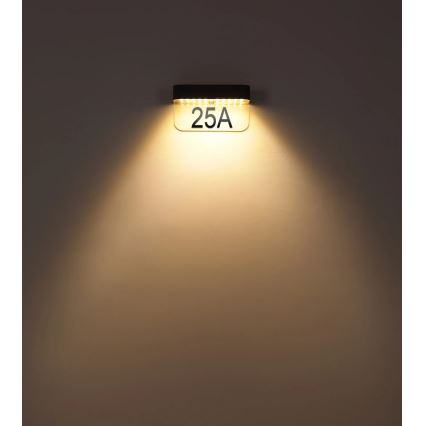 Globo - LED Сонячна табличка з підсвіченим номером будинку LED/6W/3,7V IP54 1800 mAh