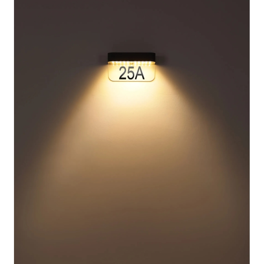 Globo - LED Сонячна табличка з підсвіченим номером будинку LED/6W/3,7V IP54 1800 mAh