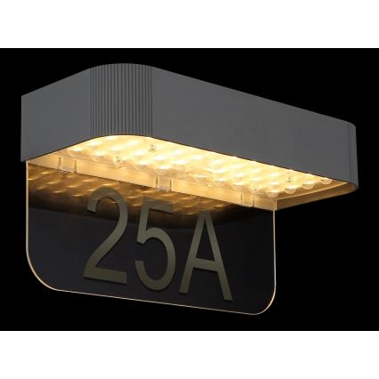 Globo - LED Сонячна табличка з підсвіченим номером будинку LED/6W/3,7V IP54 1800 mAh