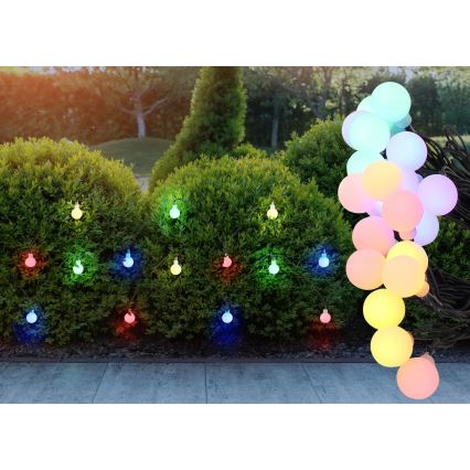 Globo - сонячна світлодіодна гірлянда 20xLED/1,2V IP44 300 mAh 5,8 m