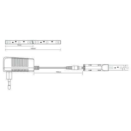 Globo - Светодиодная RGB-лента с регулированием яркости LED/6W/230V 1 м + дистанционное управление