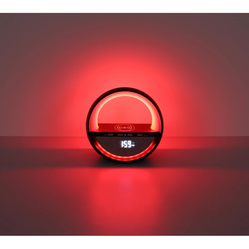Globo - LED RGBW аккумуляторная сенсорная настольная лампа с динамиком и беспроводной зарядкой QI LED/3,5W/5V 1800 mAh