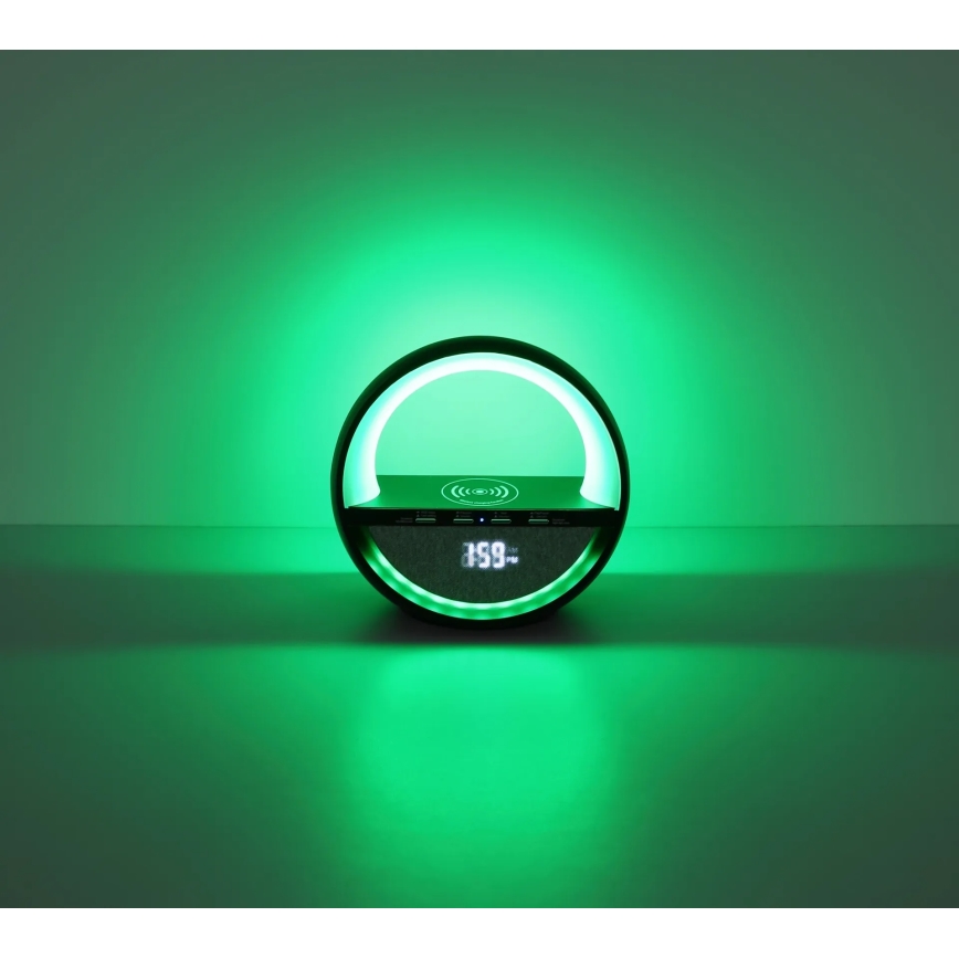 Globo - LED RGBW аккумуляторная сенсорная настольная лампа с динамиком и беспроводной зарядкой QI LED/3,5W/5V 1800 mAh