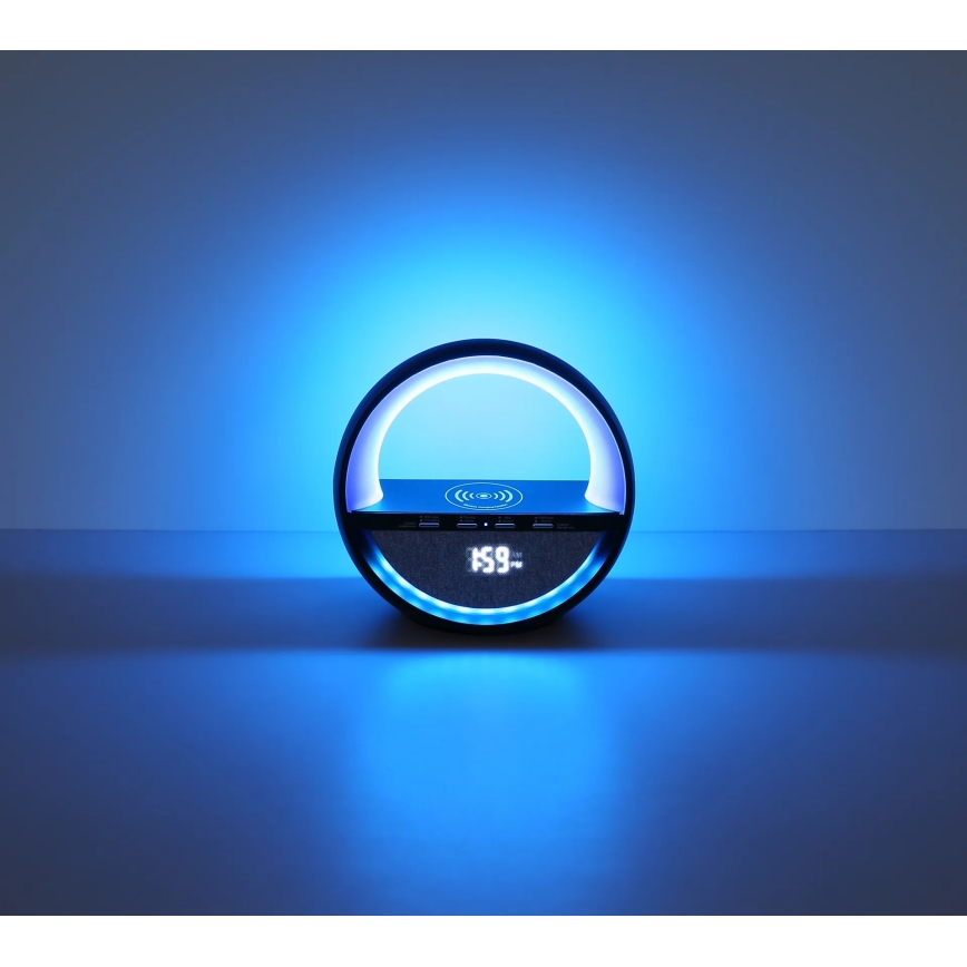 Globo - LED RGBW аккумуляторная сенсорная настольная лампа с динамиком и беспроводной зарядкой QI LED/3,5W/5V 1800 mAh