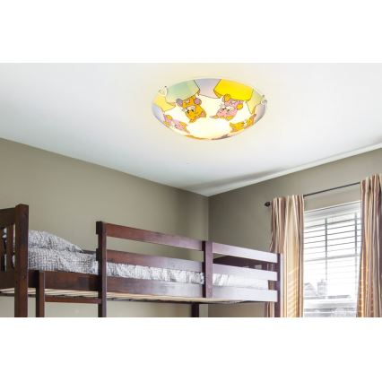 Globo 40606 - Детский потолочный светильник KIDDY 2xE27ILLU/60W/230V