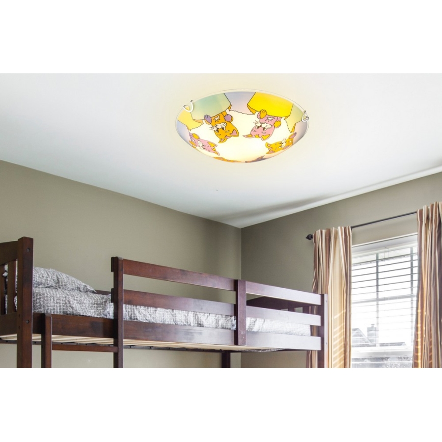 Globo 40606 - Детский потолочный светильник KIDDY 2xE27ILLU/60W/230V