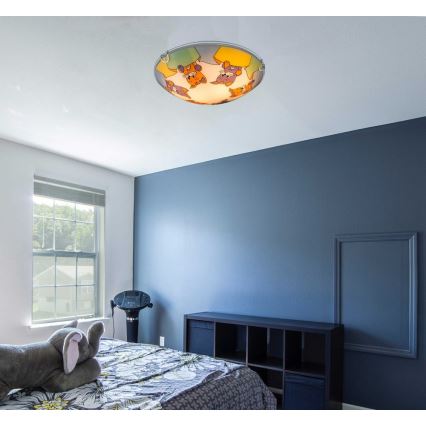 Globo - Дитячий стельовий світильник 2xE27ILLU/60W/230V