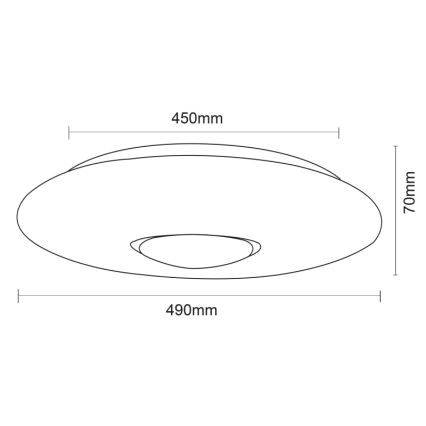 Globo - Стельовий RGBW-світильник з регулюванням яскравості LED/40W/230V 3000-6500K + пульт дистанційного керування