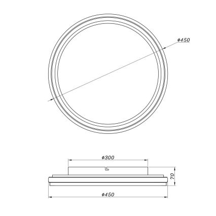Globo - Стельовий RGBW-світильник з регулюванням яскравості LED/40W/230V 2700-6500K + пульт дистанційного керування
