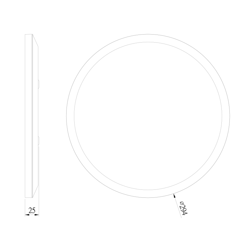 Globo - Стельовий LED світильник для ванної з регулюванням яскравості LED/18W/230V діаметр 29,4 см IP44 чорний