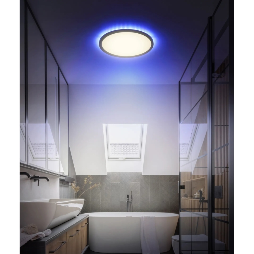 Globo - LED RGB Стельовий світильник для ванної з регулюванням яскравості LED/18W/230V 3000-6000K + пульт дистанційного керування IP44 чорний