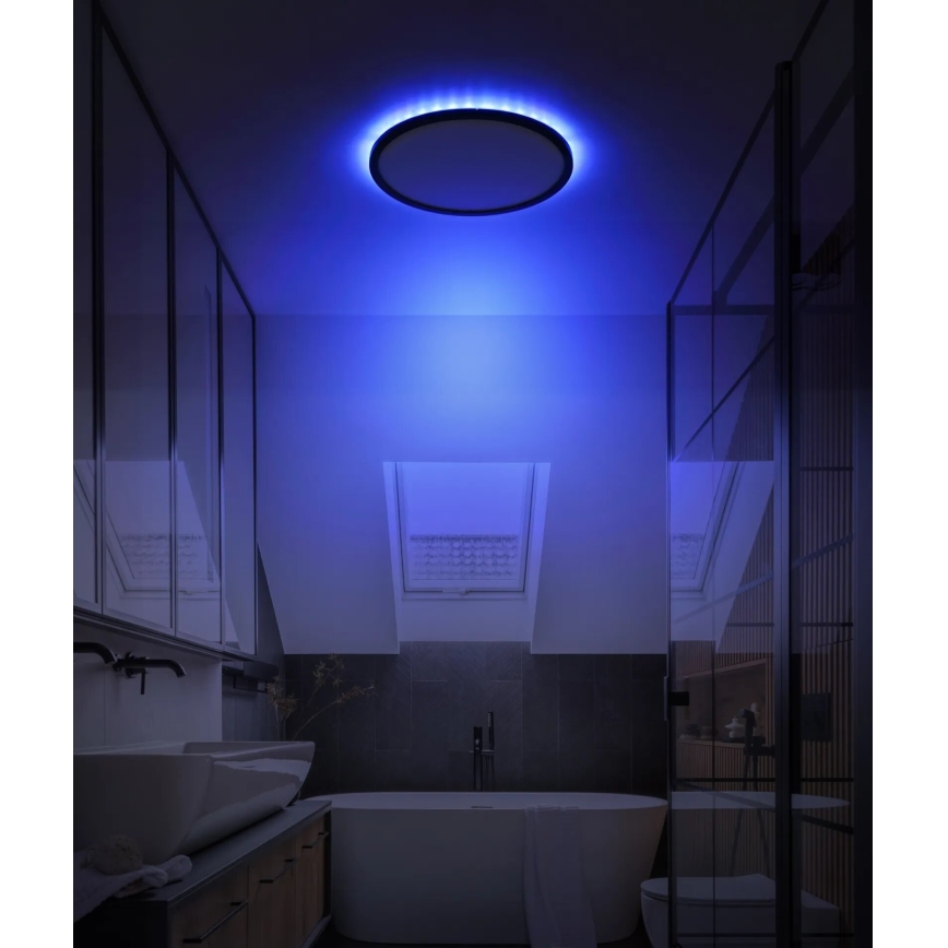 Globo - LED RGB Стельовий світильник для ванної з регулюванням яскравості LED/18W/230V 3000-6000K + пульт дистанційного керування IP44 чорний