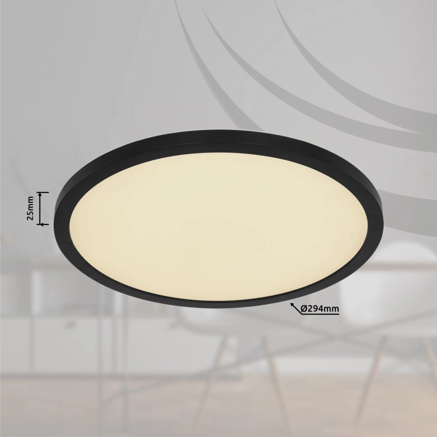 Globo - LED RGB Стельовий світильник для ванної з регулюванням яскравості LED/18W/230V 3000-6000K + пульт дистанційного керування IP44 чорний