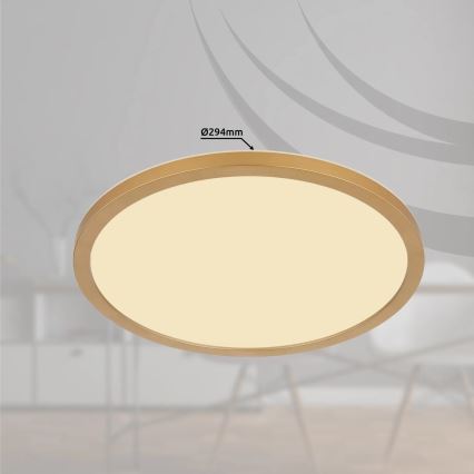 Globo - Стельовий LED світильник для ванної з регулюванням яскравості LED/18W/230V 3000K IP44 діаметр 29,4 см латунь