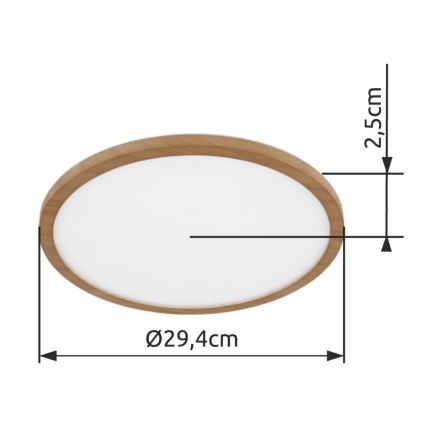 Globo - Стельовий LED світильник для ванної з регулюванням яскравості LED/18W/230V діаметр 29,4 см IP44 коричневий