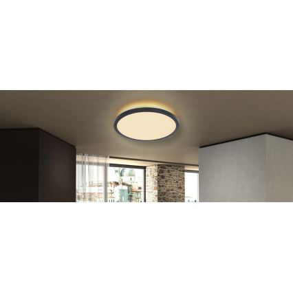 Globo - Стельовий LED світильник для ванної з регулюванням яскравості LED/24W/230V діаметр 42 см IP44 чорний