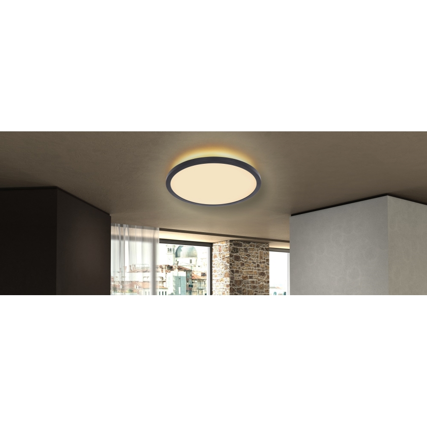 Globo - Стельовий LED світильник для ванної з регулюванням яскравості LED/24W/230V діаметр 42 см IP44 чорний