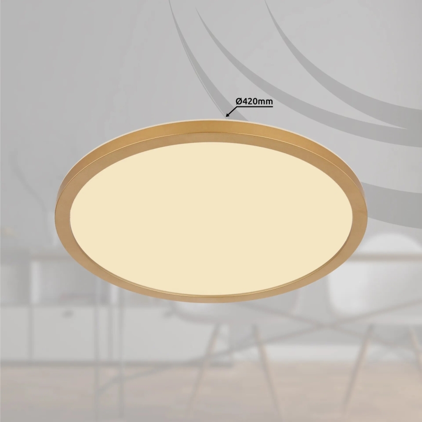 Globo - Стельовий LED світильник для ванної з регулюванням яскравості LED/24W/230V 3000K IP44 діаметр 42 см латунь