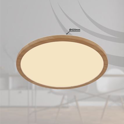 Globo - Стельовий LED світильник для ванної з регулюванням яскравості LED/24W/230V діаметр 42 см IP44 коричневий