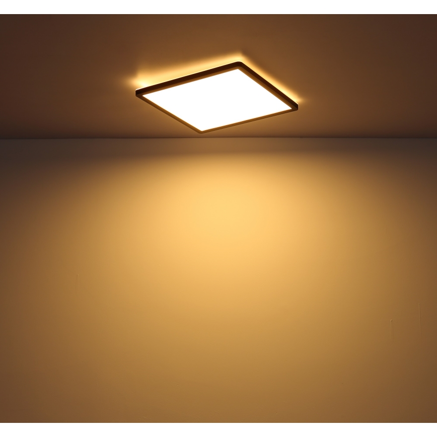 Globo - Стельовий LED світильник для ванної з регулюванням яскравості LED/18W/230V 29,4x29,4 см IP44 чорний
