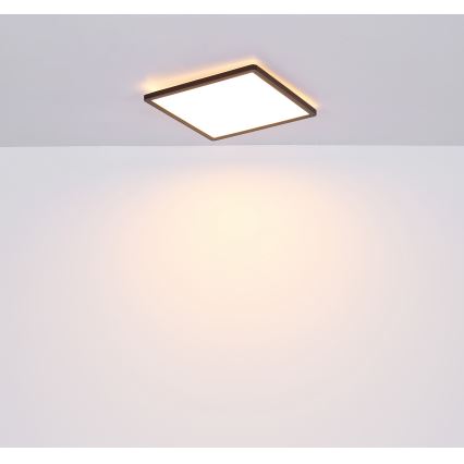 Globo - Стельовий LED світильник для ванної з регулюванням яскравості LED/18W/230V 29,4x29,4 см IP44 чорний